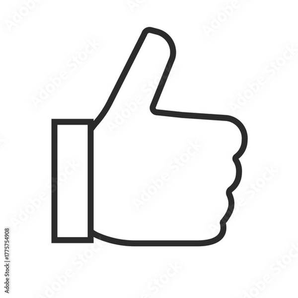 Fototapeta グッドボタン、いいね、好感、親指、合意のイラスト