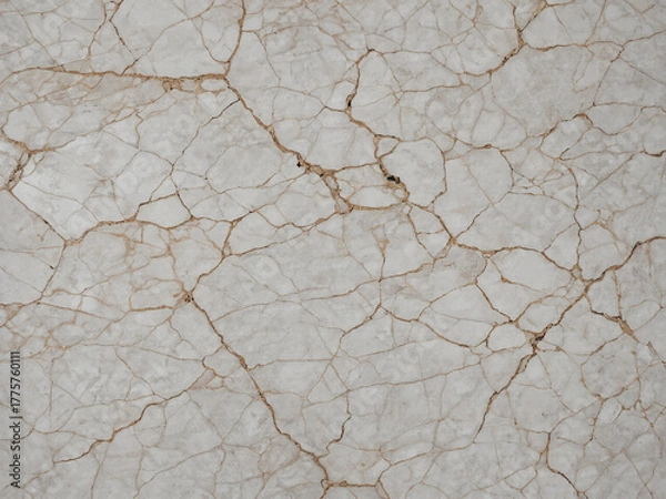 Fototapeta ﻿Karge weiße Marmortextur mit feinen gelblichen Rissmustern, sanftes Lichtglanz erzeugt eine meditative Ruhe, symbolisiert Zerbrechlichkeit und Zeit in einer minimalistischen Nahaufnahme