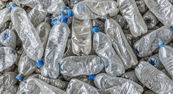 Obraz A pile of discarded plastic water bottles, environmental concept