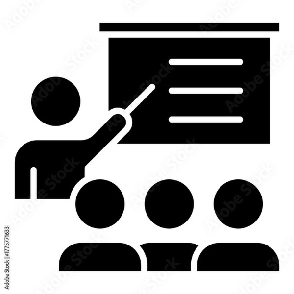 Obraz Training, teaching glyph solid icon