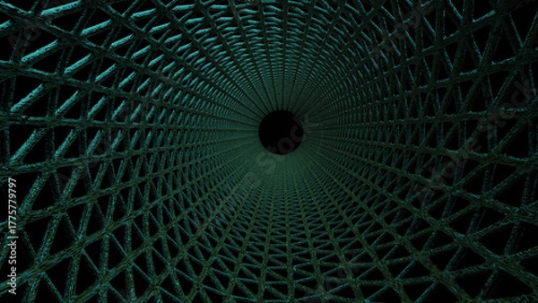 Fototapeta binary code tunnel