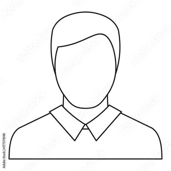 Fototapeta Man avatar icon vector thin line
