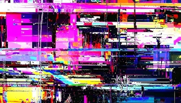 Fototapeta Digital Striped Glitch Background – Premium High Quality Design