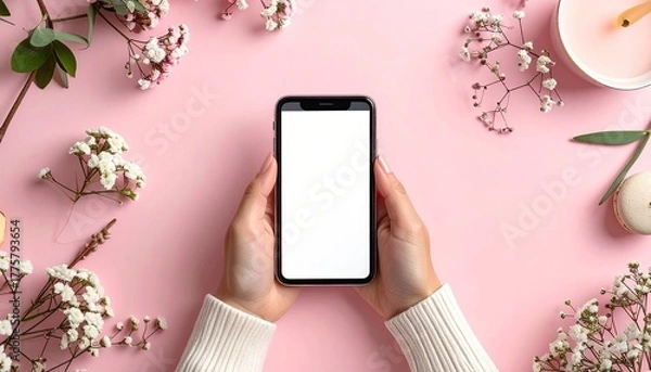 Fototapeta mobile phone in the hands