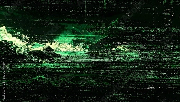 Fototapeta Cyberpunk Glitch Pattern – High Resolution Color Distortion Art