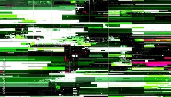 Fototapeta Colorful Glitch Stripes Texture – Premium Futuristic Visual Noise