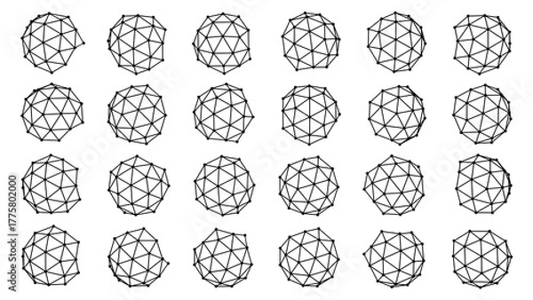 Obraz Abstract geometric sphere array featuring uniform plexus structures for modern clean futuristic visual concepts