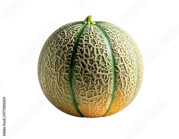 Fototapeta Fresh cantaloupe fruit on transparent background studio shot