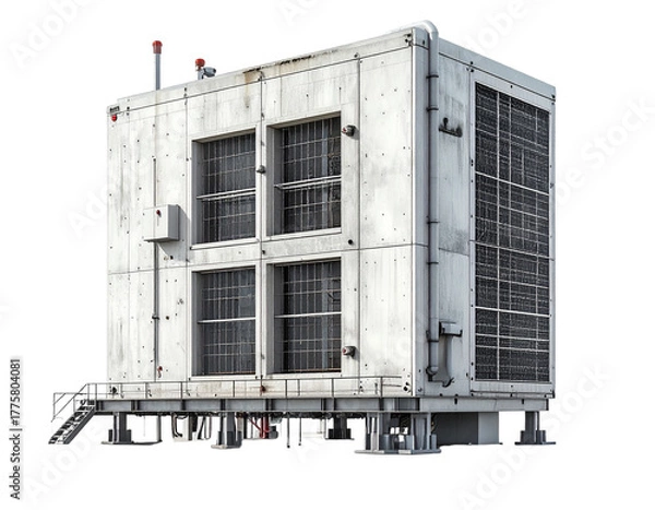 Fototapeta Industrial air conditioning unit isolated on transparent background