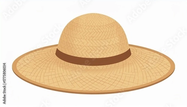 Fototapeta Women's summer hat. Vector illustration.