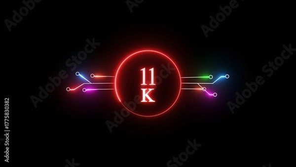 Fototapeta 11K followers or subscribers' illustration. Promotion for social media content and digital advertising.