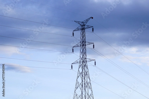 Obraz High voltage electric tower