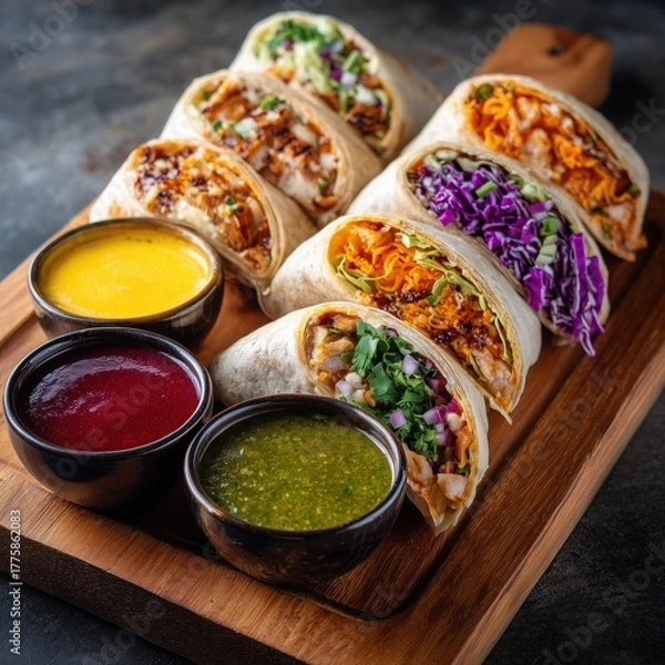 Fototapeta Futuristic Glowing Sushi Roll