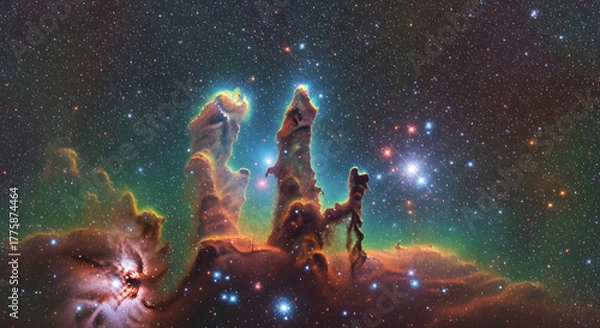 Fototapeta Wide View of the Pillar's of Creation in the Eagle Nebula