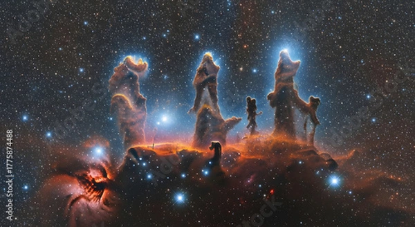 Fototapeta Wide View of the Pillar's of Creation in the Eagle Nebula