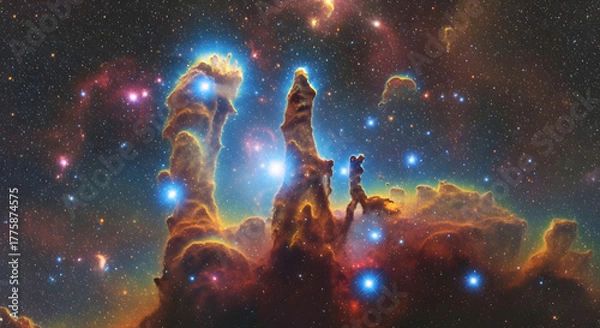 Fototapeta Wide View of the Pillar's of Creation in the Eagle Nebula