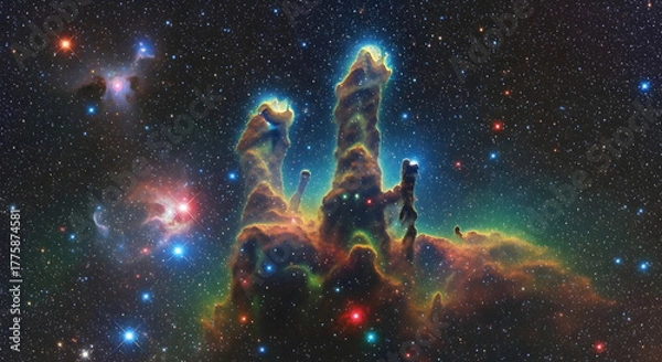 Fototapeta Wide View of the Pillar's of Creation in the Eagle Nebula