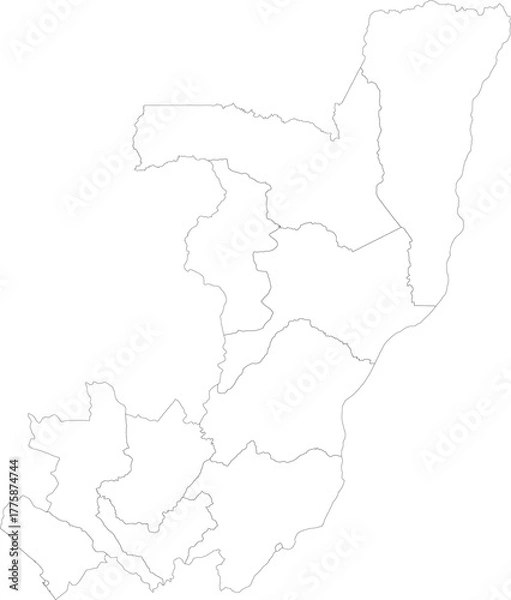 Obraz CONGO MAP with its administrative divisions and regions