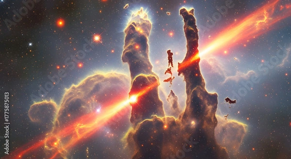 Fototapeta Backlit Pillars with Starburst