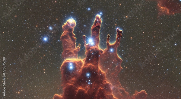 Fototapeta Zoomed-In Star Formation Inside the Pillar's of Creation