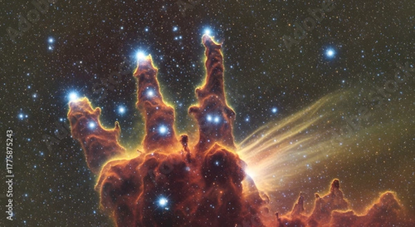 Fototapeta Zoomed-In Star Formation Inside the Pillar's of Creation