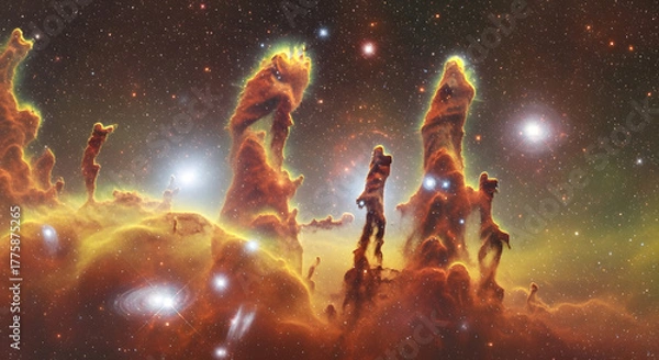 Fototapeta Zoomed-In Star Formation Inside the Pillar's of Creation