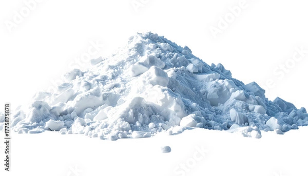 Fototapeta Snow pile, bright light from above, smooth, textured mound