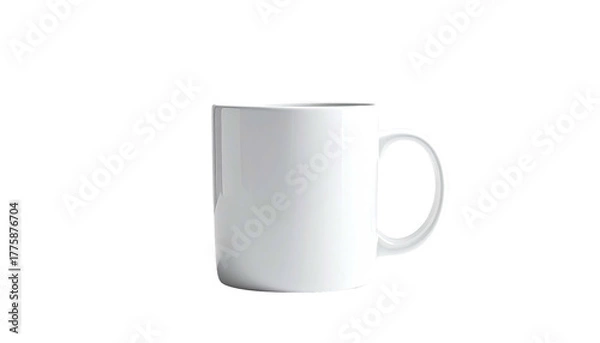 Fototapeta White mug with handle on dark background