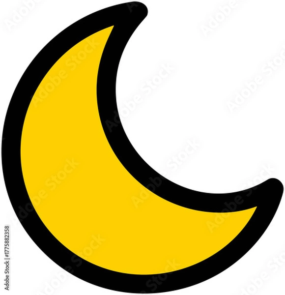 Obraz Cute Moon Icon: Dreamy Night Sky Design