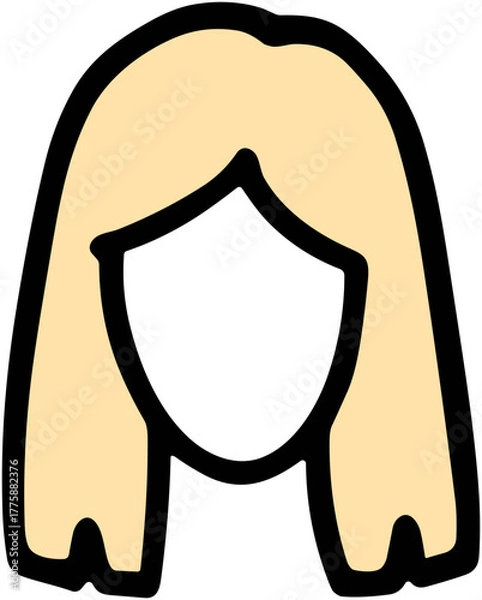 Obraz Cute Blonde Hair Icon: Simple Beauty Illustration