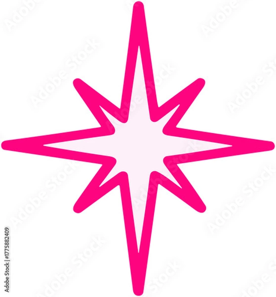 Obraz Cute Neon Star Icon: Fun Glow Effect Design