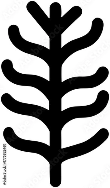 Obraz Cute Leaf Icon: Minimal Botanical Design