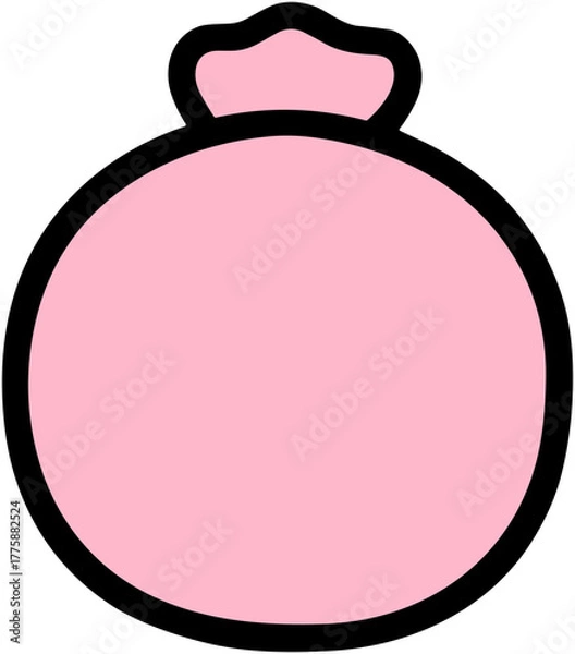 Obraz Cute Pomegranate Icon: Fresh Fruit Illustration