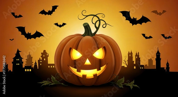 Fototapeta halloween background with pumpkins
