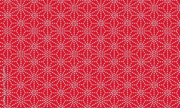 Fototapeta 紅白のめでたいパンチングメタル麻の葉模様