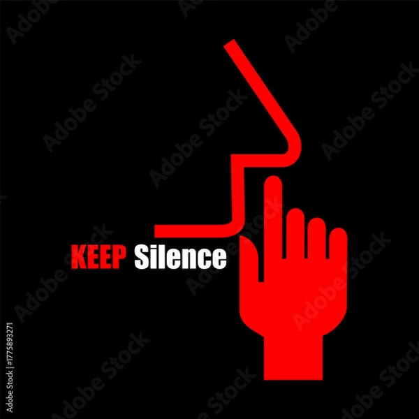 Obraz Keep Silence, icon and logo vector