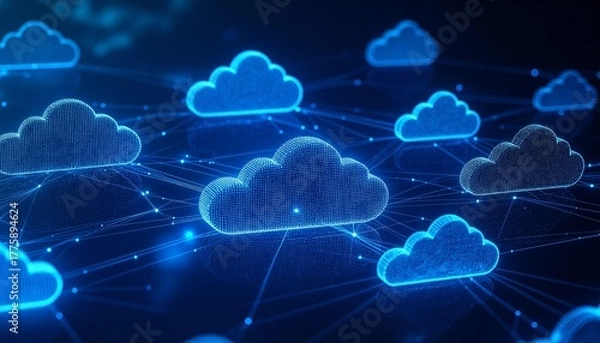 Obraz cloud icon abstract blue background