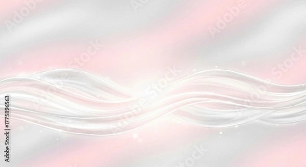 Fototapeta Abstract Smooth Waves of Light and Soft Pink Hues