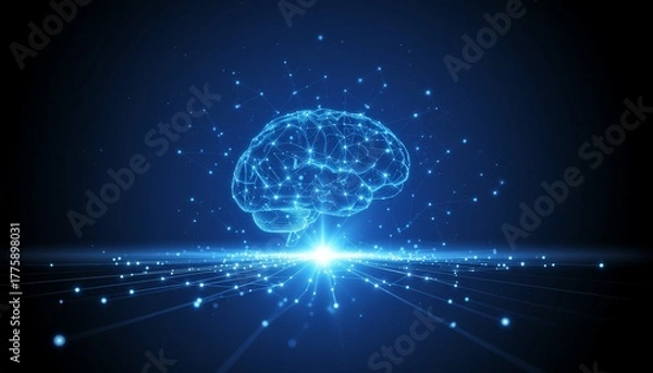 Obraz human brain with bllight effects