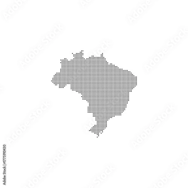 Fototapeta  brazil map with dotted halftone design. brasil map vector with isolate background, perfect for travel, geography, and political concepts. World maps circle. global map	