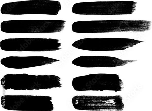 Fototapeta brush stroke set isolated on white background