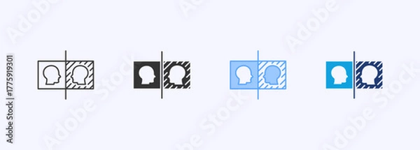 Fototapeta Self Reflection Icon Set Multiple Style Collection