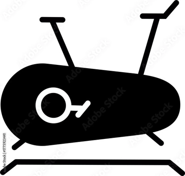 Obraz  Cycle trainer icon. Ellipsoid gym machine vector icon. Vector graphics and not Artificial Intelligence, logo illustration. Replaceable vector design.