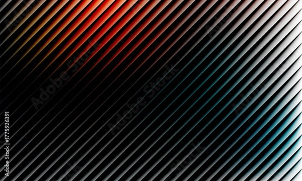 Fototapeta Abstract glass texture background with red blue dark color combination symmetry by using right angle stripes vector illustration represent a moody background