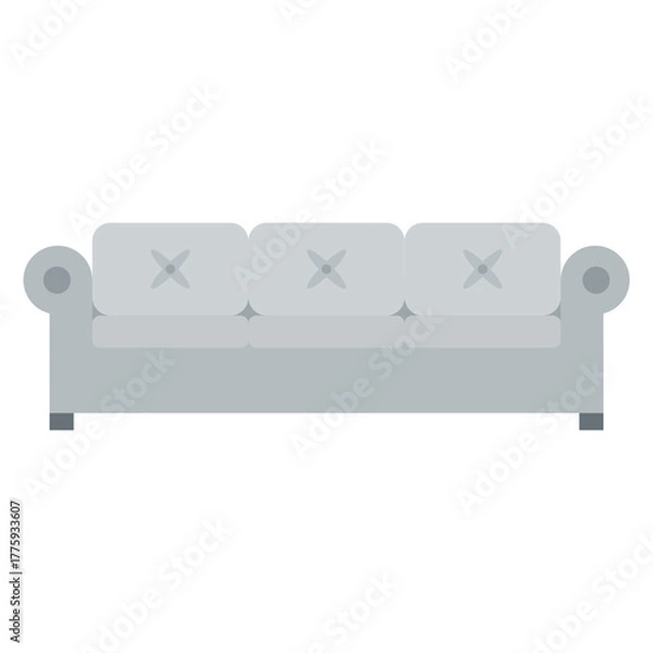 Obraz Vector illustration of gray sofa