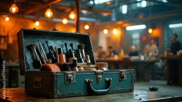 Fototapeta Retro style tool carrying case