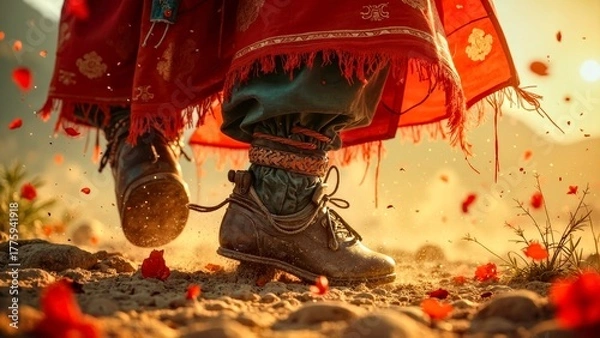 Fototapeta Character battle scenes in ancient style scenes