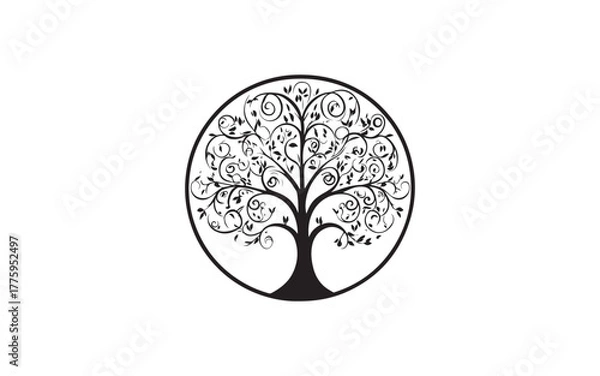 Fototapeta Elegant Tree of Life Vector Set – Nature Growth Roots Symbol Illustration Design