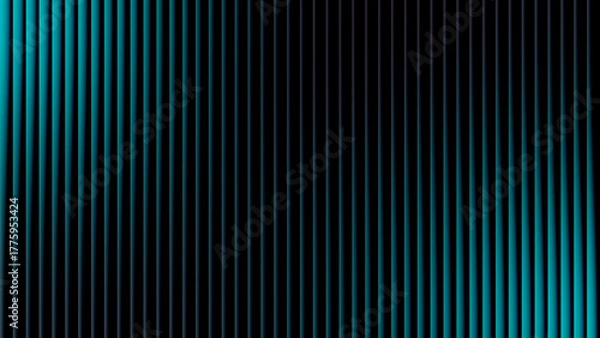 Obraz Mesmerizing pattern of vibrant teal and deep blue vertical lines casting subtle light on a dark canvas, creating a sophisticated and futuristic abstract visual for various digital media projects