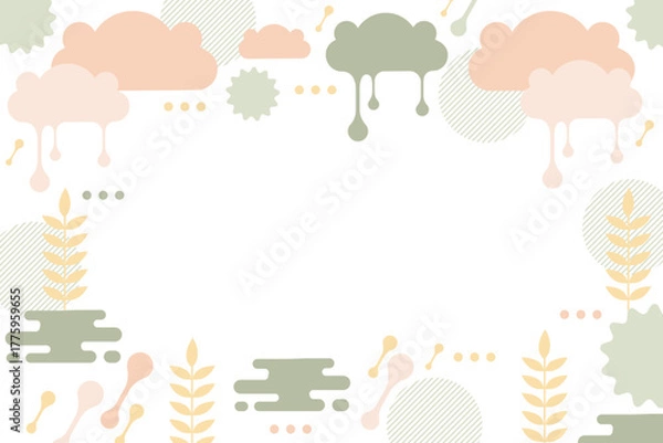 Fototapeta Hand drawn flat natural abstract shapes background